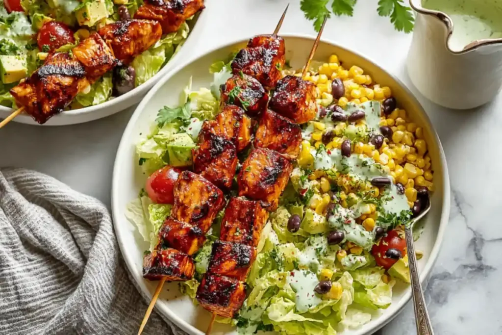 BBQ Chicken Skewer Salad Bowl