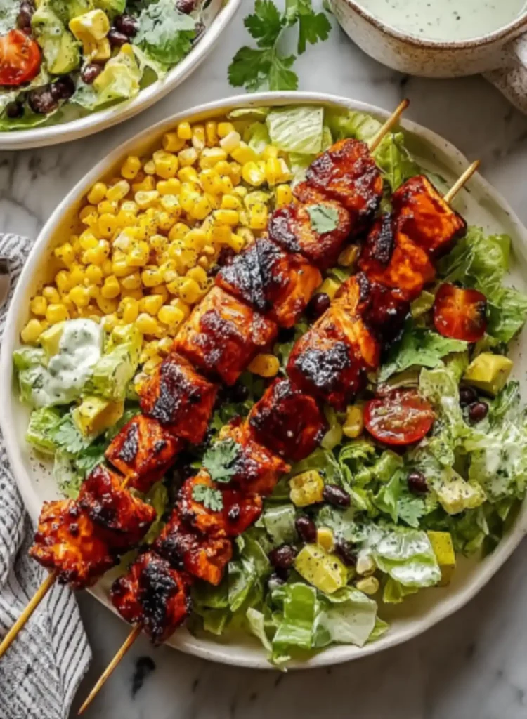 BBQ Chicken Skewer Salad Recipe