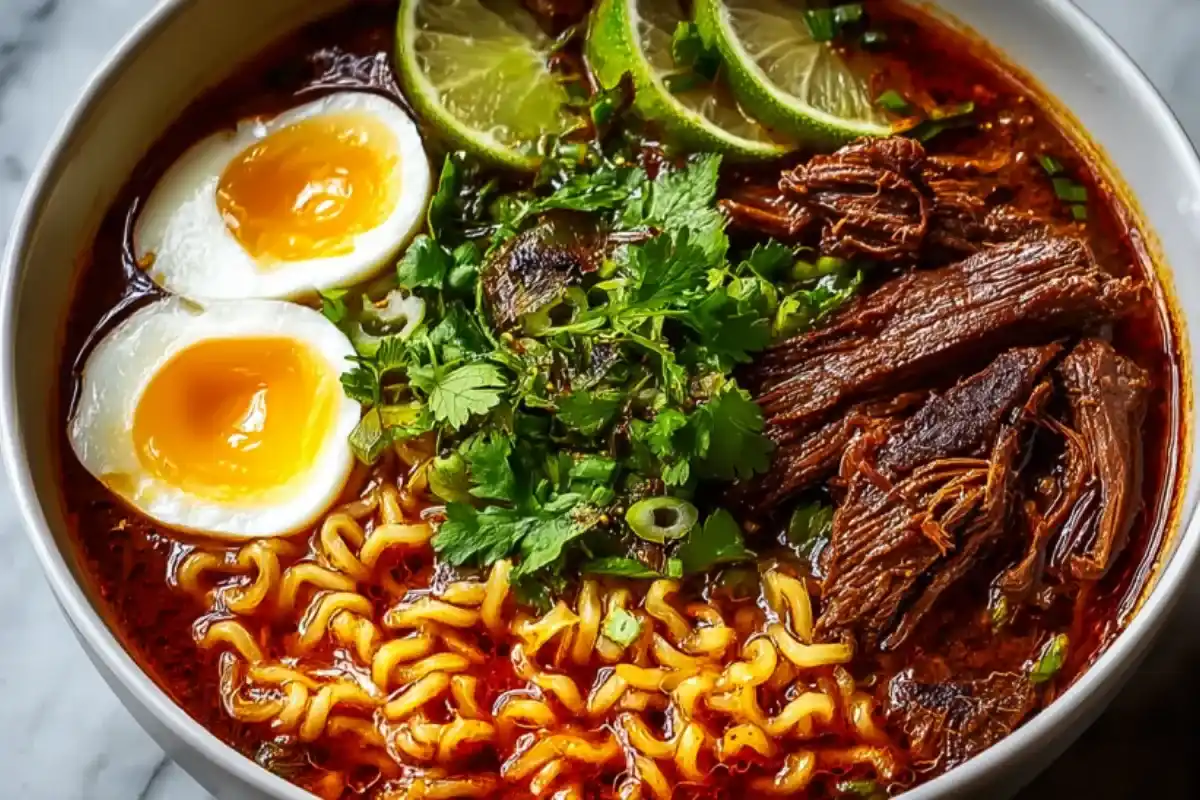 Best Birria Ramen Recipe with Spicy Consommé