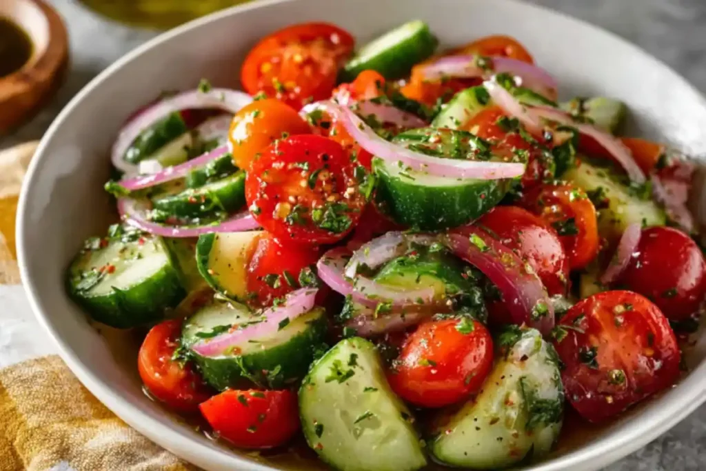 Best Cucumber Tomato Salad with Herbs
