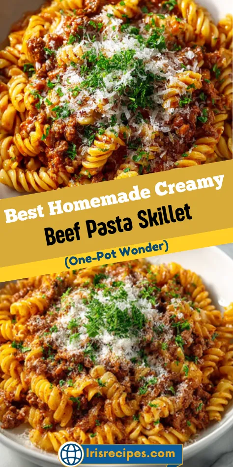 Best Homemade Creamy Beef Pasta Skillet