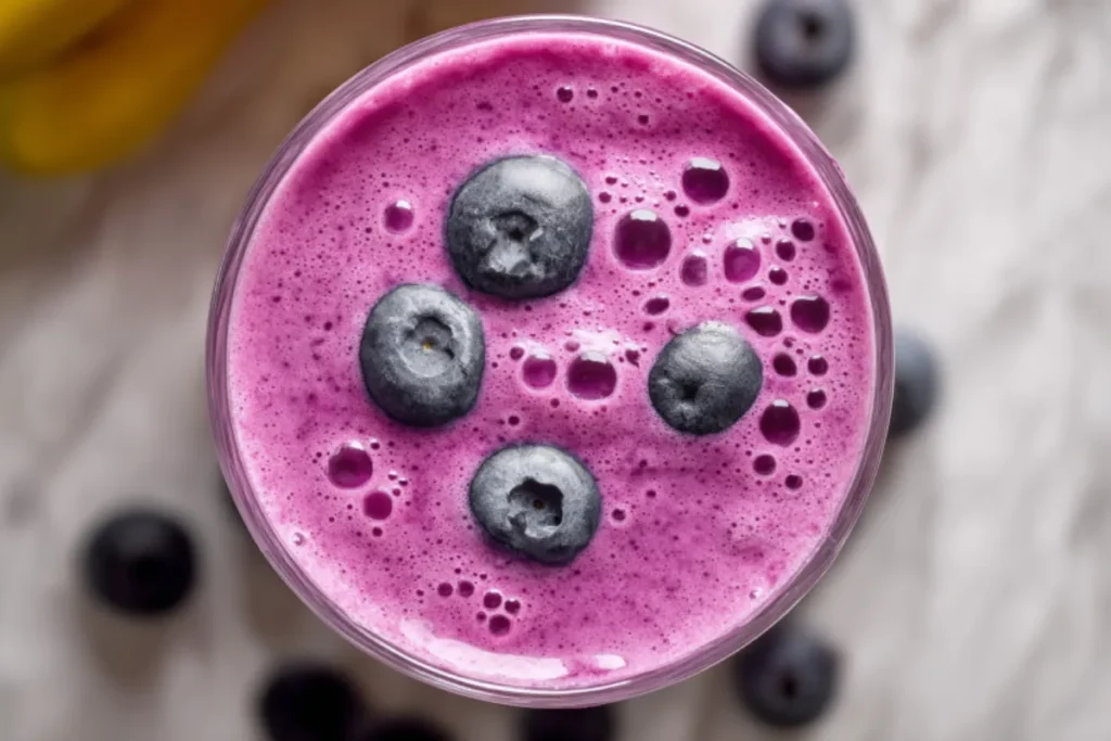 Creamy Banana Blueberry Peanut Butter Smoothie Recipe