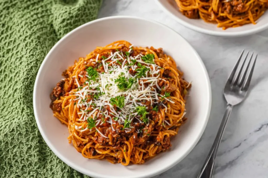 Easy Crock Pot Spaghetti with Ground Beef