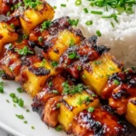 Easy Hawaiian Chicken Kabobs with Sweet Teriyaki Glaze