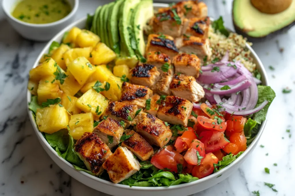 Easy Hawaiian Chicken Salad with Pineapple & Quinoa