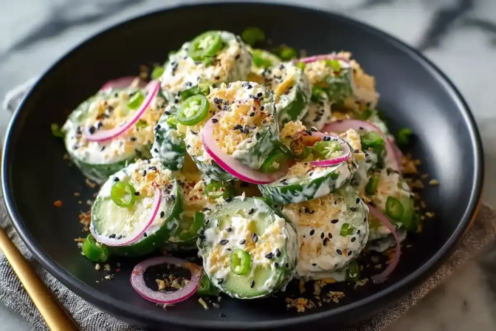 Easy Jalapeno Popper Cucumber Salad Recipe