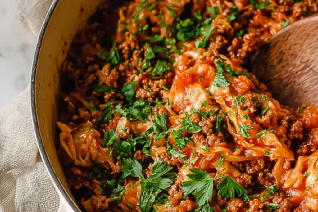 Easy One Pot Unstuffed Cabbage Roll - No Rolling Required