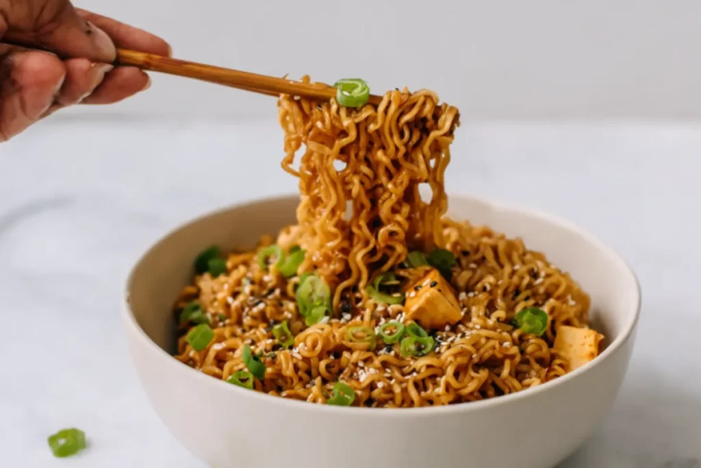 Easy Saucy Ramen Noodles Recipe (One Pan)