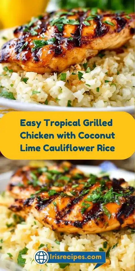 Easy Tropical Grilled Chicken with Coconut-Lime Cauliflower Rice