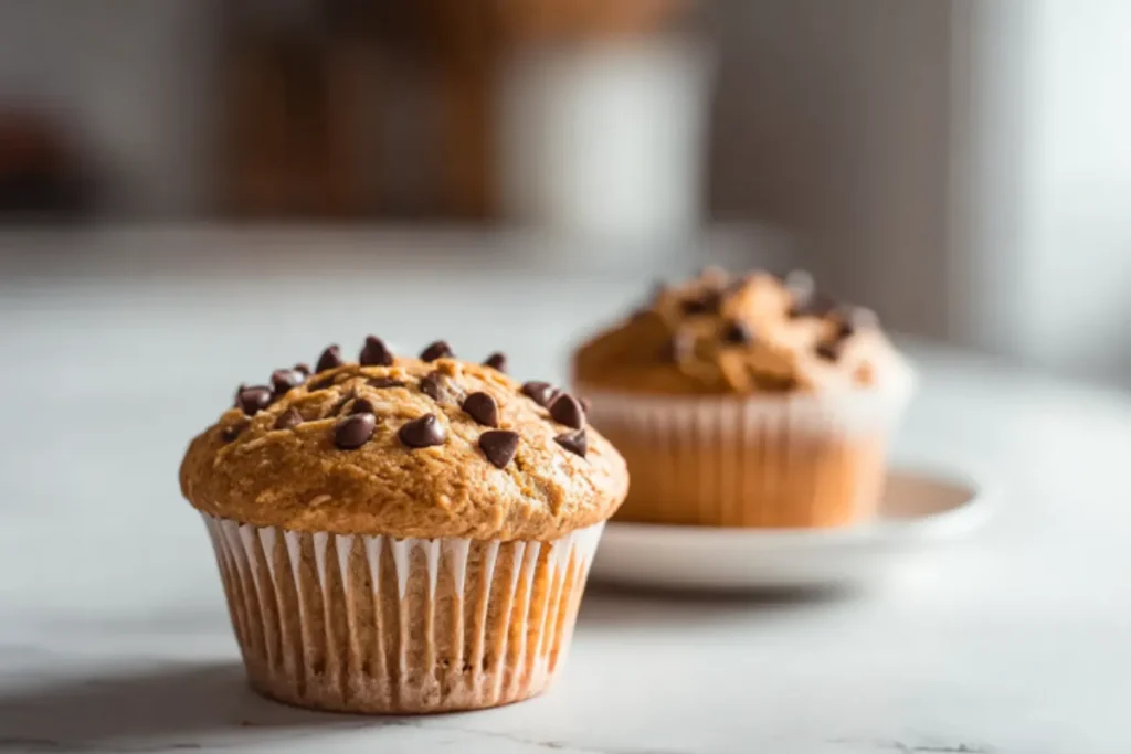 Fluffy Peanut Butter Banana Muffins (No Refined Sugar)