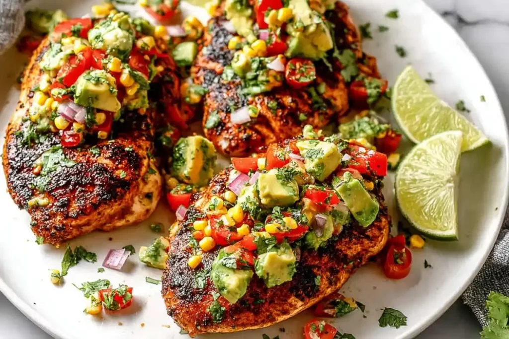Grilled Fiesta Lime Chicken Recipe with Avocado Salsa
