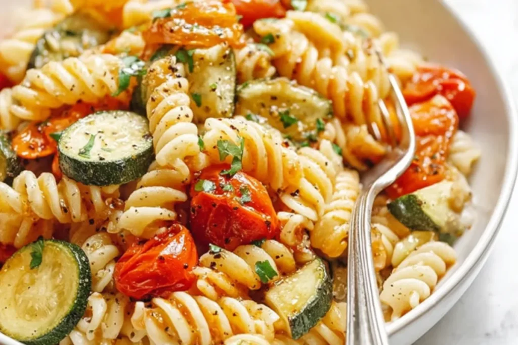 Healthy Tomato Zucchini Pasta (One Pan Recipe)