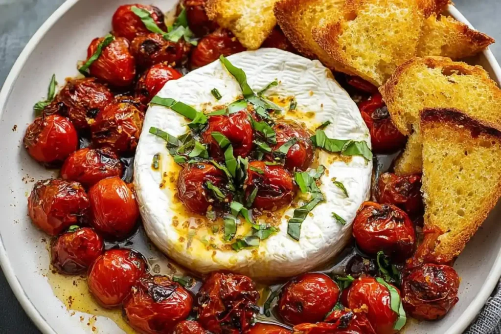 Herby Baked Brie with Cherry Tomatoes - Perfect Appetizer