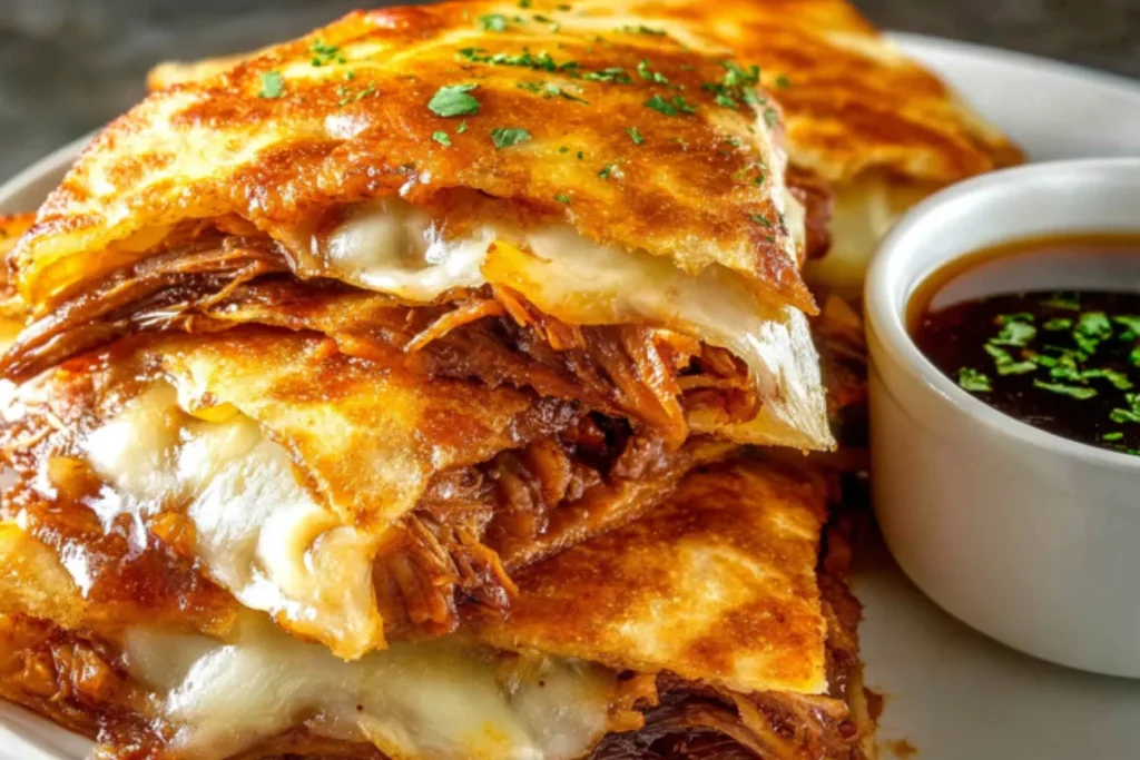Homemade Birria Quesadilla With Rich Consommé