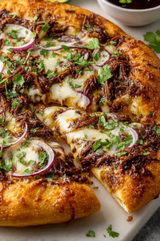 Homemade Crispy Oven-Baked Birria Pizza