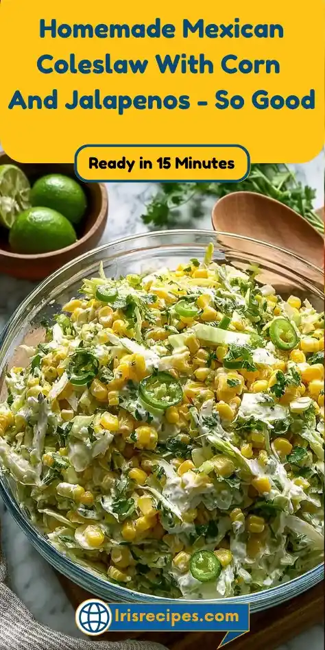 Homemade Mexican Coleslaw With Corn And Jalapenos - So Good