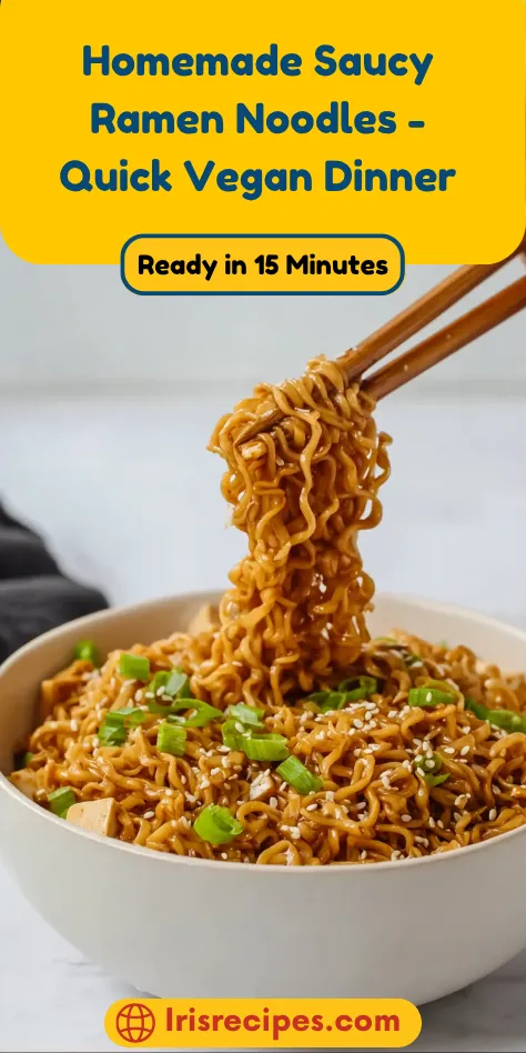 Homemade Saucy Ramen Noodles - Quick Vegan Dinner