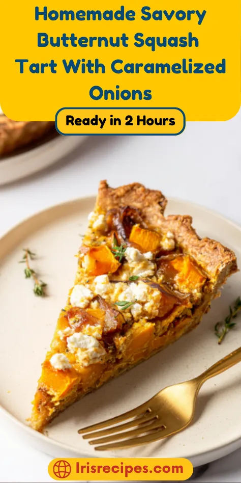 Homemade Savory Butternut Squash Tart With Caramelized Onions