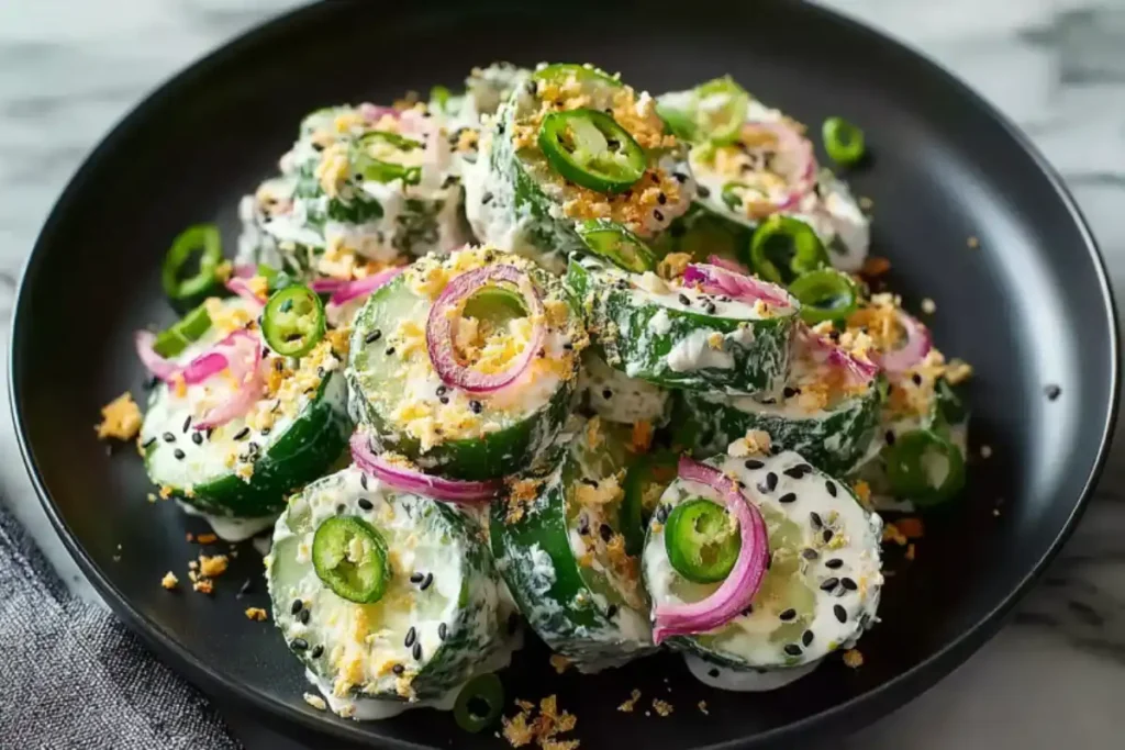 Jalapeno Popper Cucumber Salad (10-Minute Recipe)