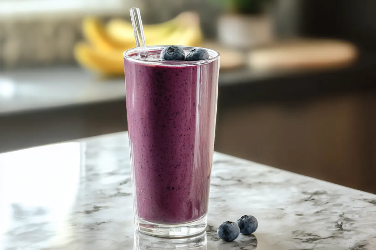 Protein-Packed Banana Blueberry Peanut Butter Smoothie