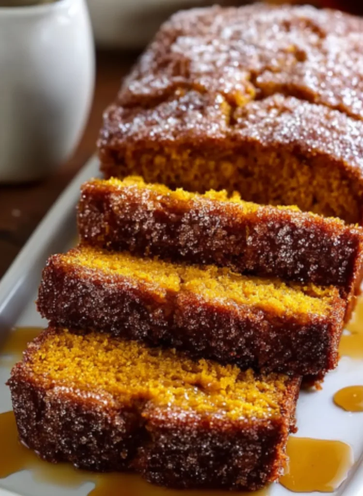 Pumpkin Bread with Cinnamon Sugar Topping