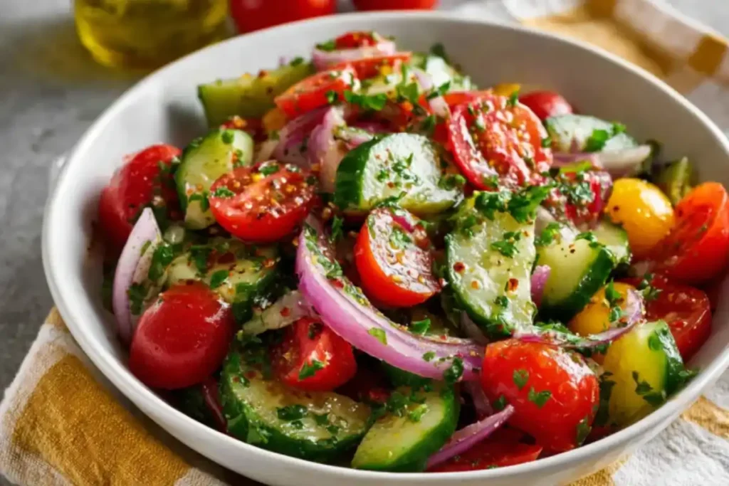 Quick Cucumber Tomato Salad for Summer
