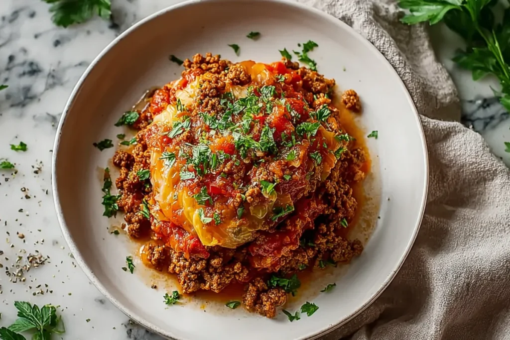 Quick Easy One Pot Unstuffed Cabbage Roll Dinner