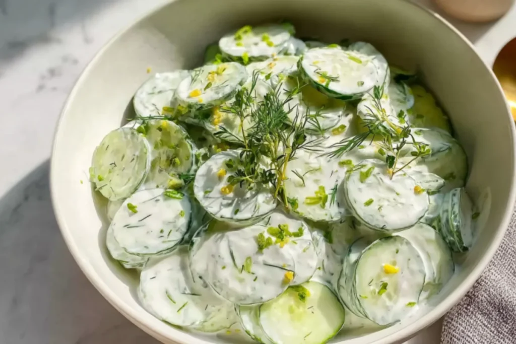 Quick Polish Cucumber Salad with Fresh Dill