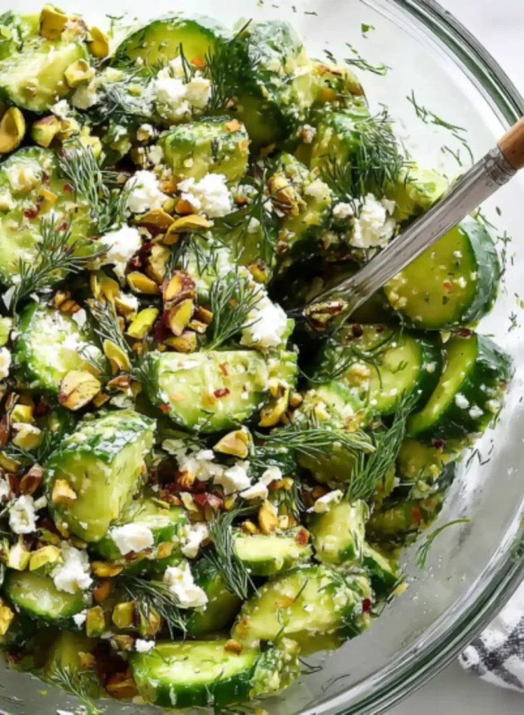 Quick Smashed Cucumber Salad with Feta