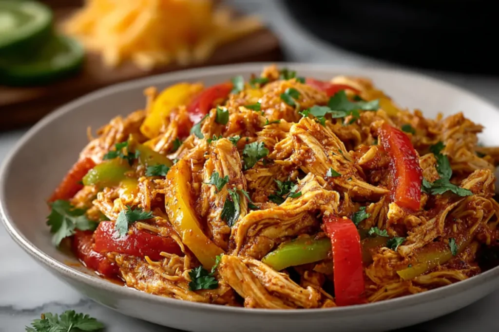 Simple Crockpot Chicken Fajitas