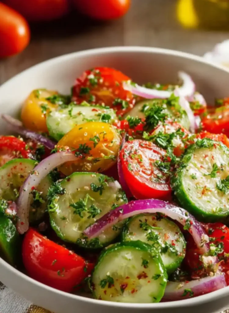 Simple Cucumber Tomato Salad (Make Ahead)