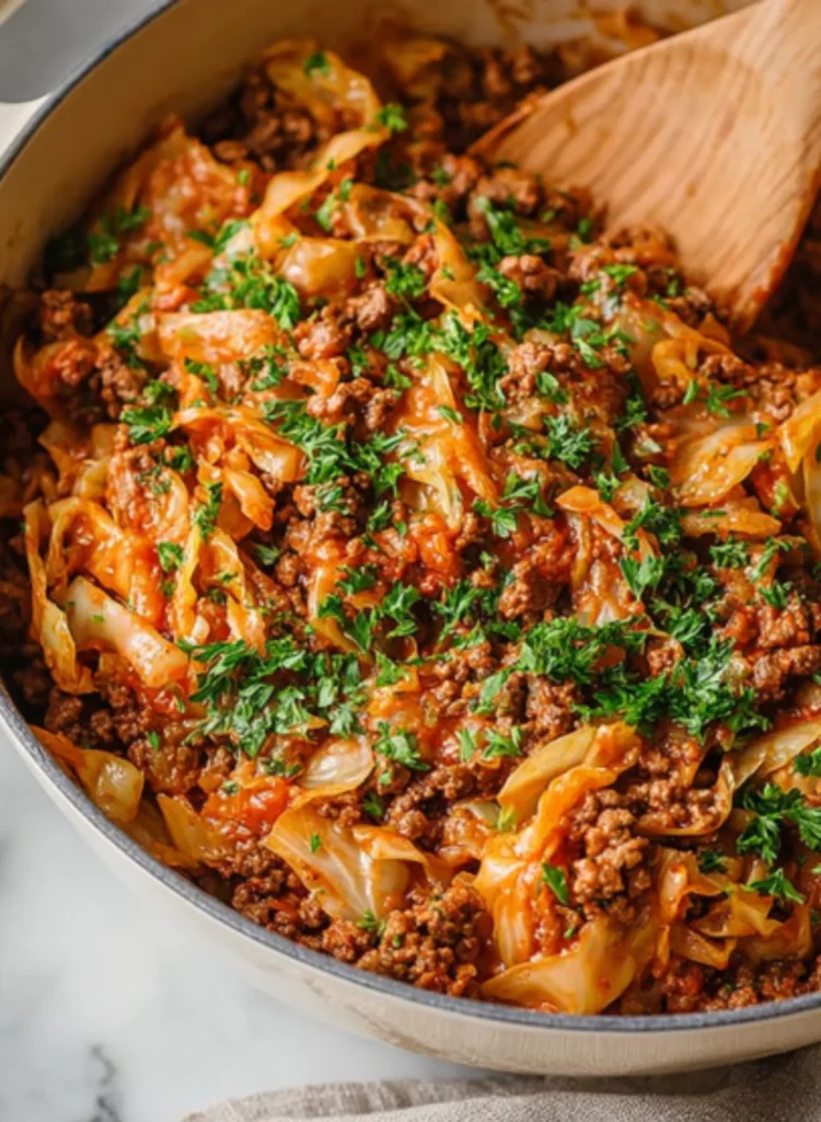 Simple Easy One Pot Unstuffed Cabbage Roll (Low Carb)