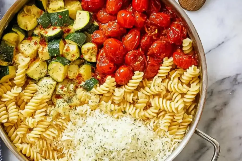 Simple Healthy Tomato Zucchini Pasta Recipe
