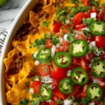 Walking Taco Bake Recipe with Cheese and Corn Chips