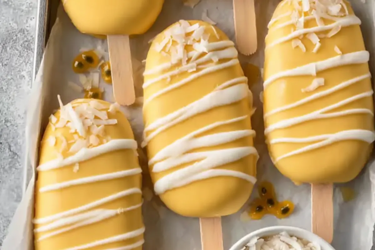 Creamy Toasted Coconut Ice Cream with Passionfruit Shell