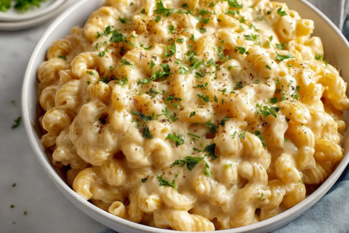 Creamy White Cheddar Mac and Cheese with Chickpea Noodles