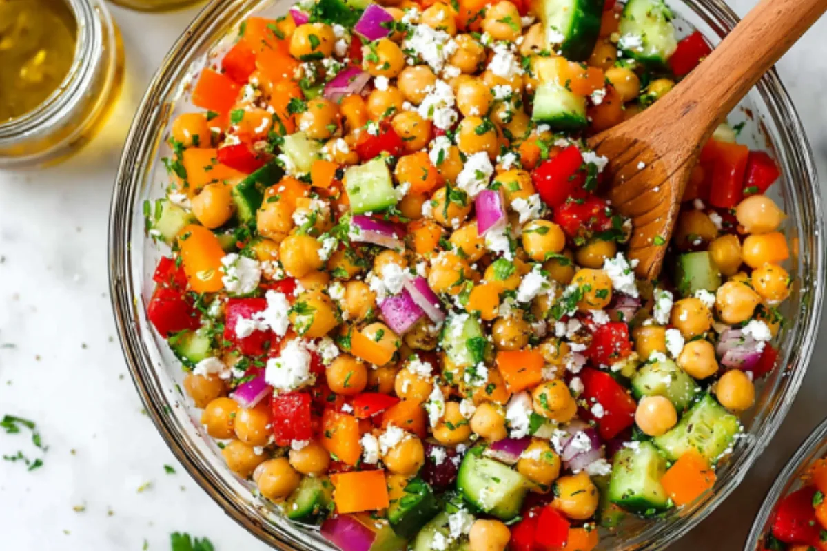 Healthy Chickpea Salad with Feta