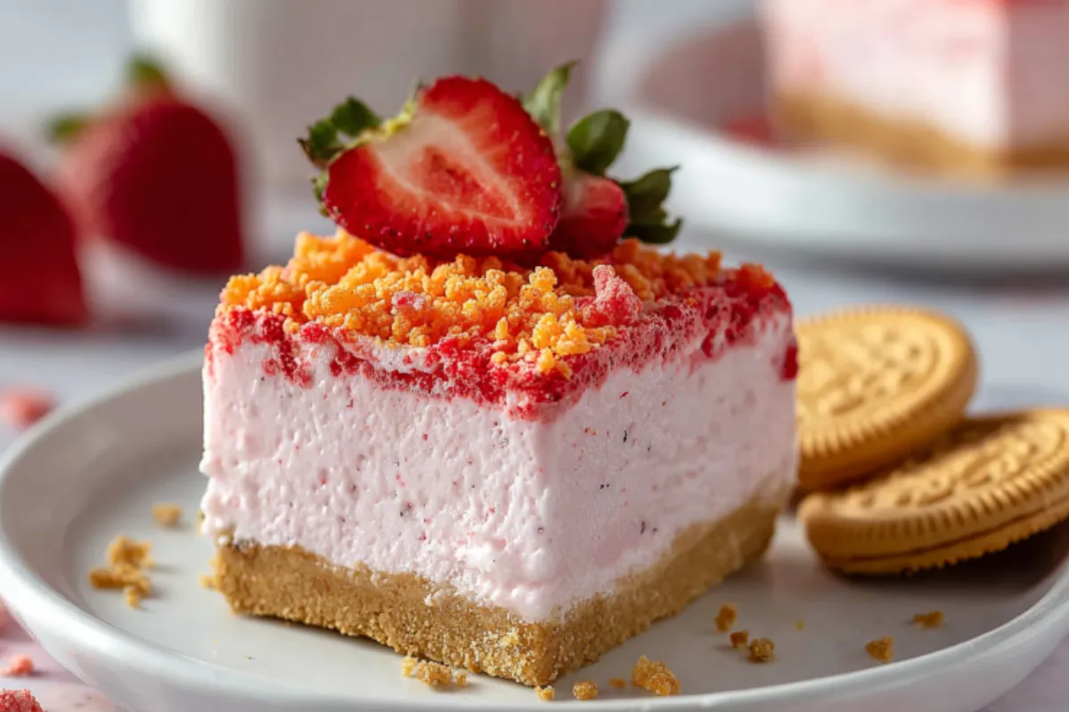 Strawberry Crunch Cottage Cheese Ice Cream Bars